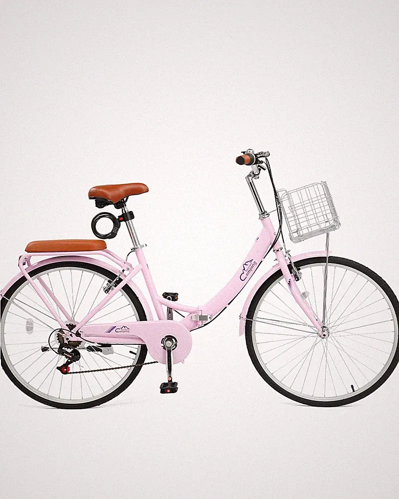 26 Inch Foldable Bike Folding Bicycle,7 Speed Beach Cruiser Bike