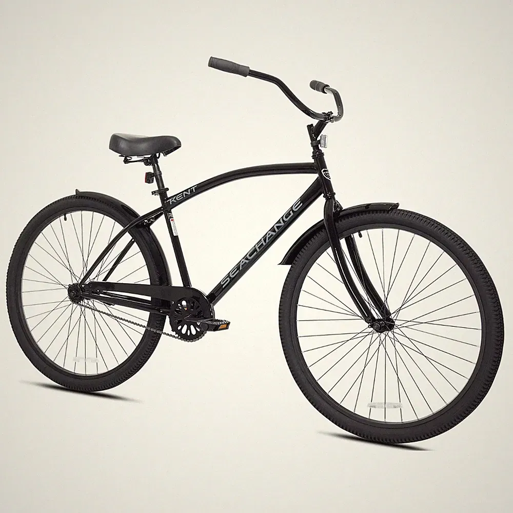 Men's 29" Seachange Classic Beach Cruiser Bike Steel Frame Comfort Ride, Black